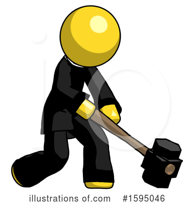 Royalty-Free (RF) Yellow Design Mascot Clipart Illustration by Leo Blanchette - Stock Sample #1595046