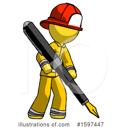Royalty-Free (RF) Yellow Design Mascot Clipart Illustration by Leo Blanchette - Stock Sample #1597447