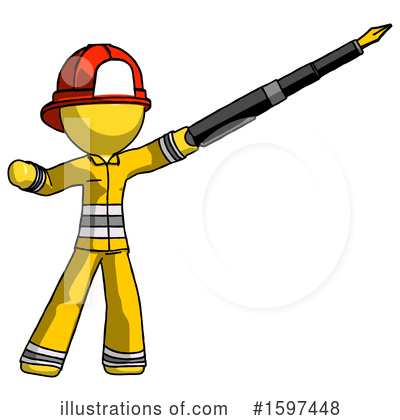 Royalty-Free (RF) Yellow Design Mascot Clipart Illustration by Leo Blanchette - Stock Sample #1597448
