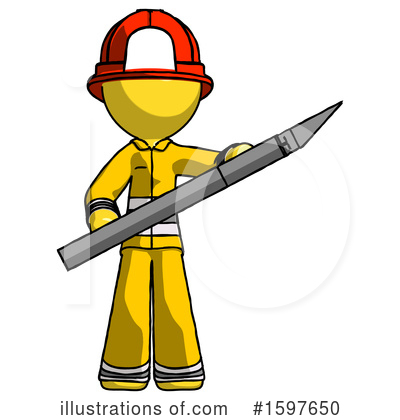 Royalty-Free (RF) Yellow Design Mascot Clipart Illustration by Leo Blanchette - Stock Sample #1597650