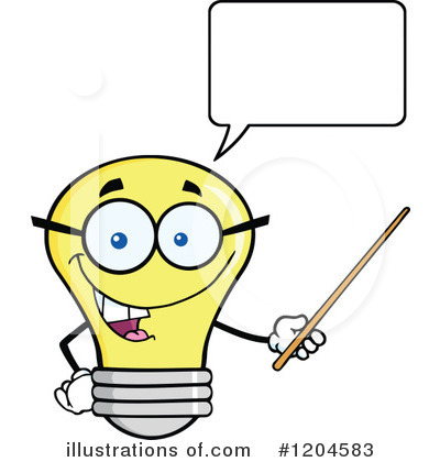 Royalty-Free (RF) Yellow Light Bulb Clipart Illustration by Hit Toon - Stock Sample #1204583