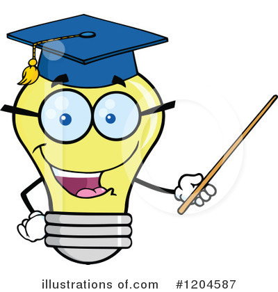 Royalty-Free (RF) Yellow Light Bulb Clipart Illustration by Hit Toon - Stock Sample #1204587