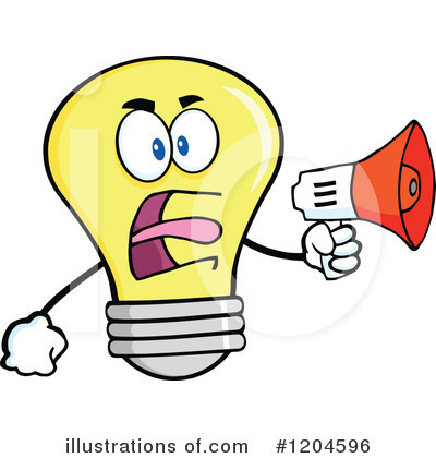 Royalty-Free (RF) Yellow Light Bulb Clipart Illustration by Hit Toon - Stock Sample #1204596