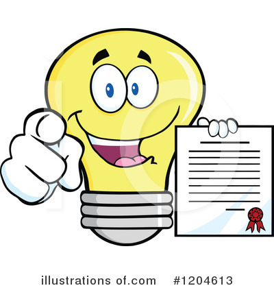 Yellow Light Bulb Clipart #1204613 by Hit Toon
