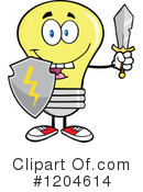 Yellow Light Bulb Clipart #1204614 by Hit Toon