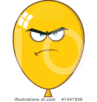 Royalty-Free (RF) Yellow Party Balloon Clipart Illustration by Hit Toon - Stock Sample #1447936