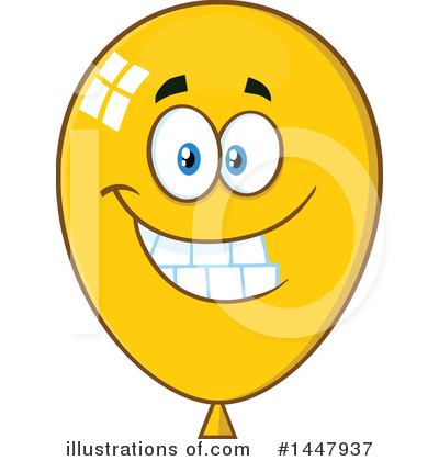 Yellow Party Balloon Clipart #1447937 by Hit Toon