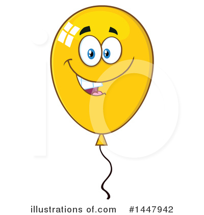 Royalty-Free (RF) Yellow Party Balloon Clipart Illustration by Hit Toon - Stock Sample #1447942