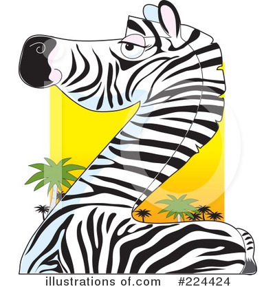 Royalty-Free (RF) Zebra Clipart Illustration by Maria Bell - Stock Sample #224424