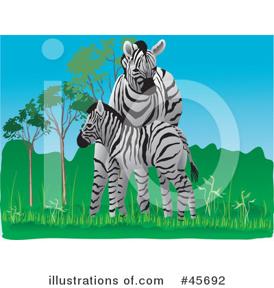 Royalty-Free (RF) Zebra Clipart Illustration by pauloribau - Stock Sample #45692
