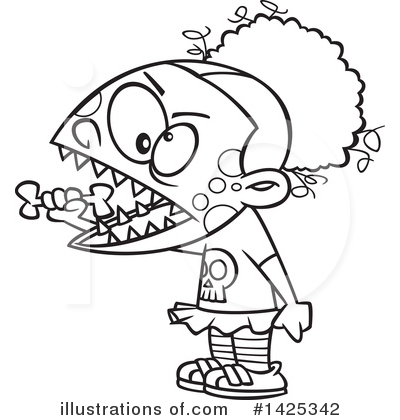 Royalty-Free (RF) Zombie Clipart Illustration by toonaday - Stock Sample #1425342