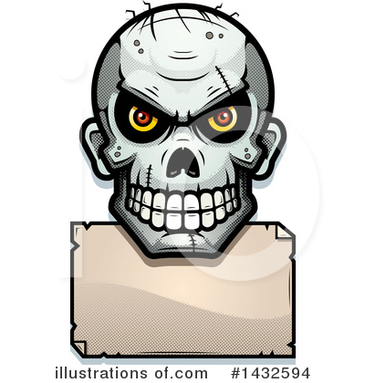 Royalty-Free (RF) Zombie Skull Clipart Illustration by Cory Thoman - Stock Sample #1432594