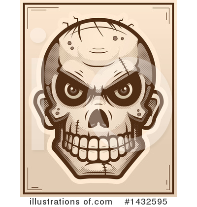 Royalty-Free (RF) Zombie Skull Clipart Illustration by Cory Thoman - Stock Sample #1432595