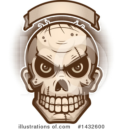 Royalty-Free (RF) Zombie Skull Clipart Illustration by Cory Thoman - Stock Sample #1432600